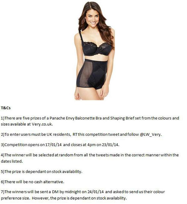 flofoxes's tweet photo. RT @Very_Lingerie: #competition RT &amp; F for 5 people #win a @LovePanache Envy Bra &amp; Shaping brief. T&amp;Cs #freebiefriday http://t.co/Q2DeLLWTLy
