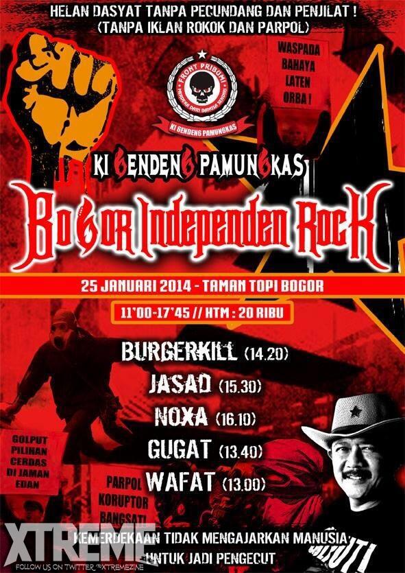#xtremeinfo Burgerkill, Jasad, Noxa, Gugat dan Wafat akan tampil di Taman Topi Bogor tanggal 25 Januari