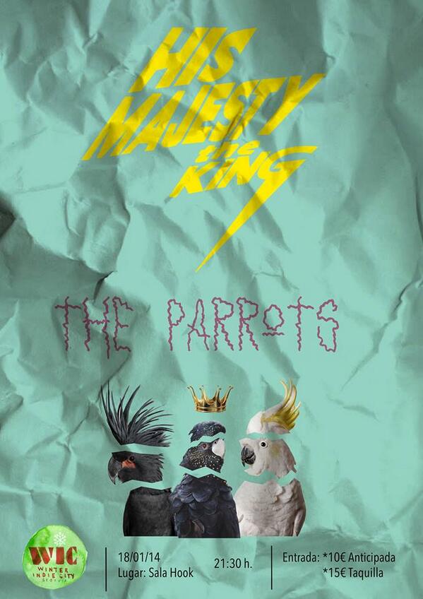El sáb, más <a href="/WIC_Segovia/">Winter Indie City</a> #WIC4 con <a href="/theparrotsband/">The Parrots</a> y <a href="/HMtKing/">His Majesty the King</a> en la <a href="/HOOKsegovia/">GRAN HOOK</a>. Entradas: bit.ly/1eWxu8v