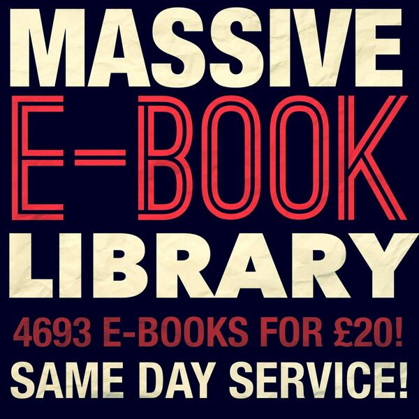 CHEAPEBOOKSUK's tweet photo. OVER 4000+ E-BOOKS FOR ONLY £20! 

Same day service, plenty of customers happy!

http://t.co/bz3f8F15pV http://t.co/BApvsUtYRk