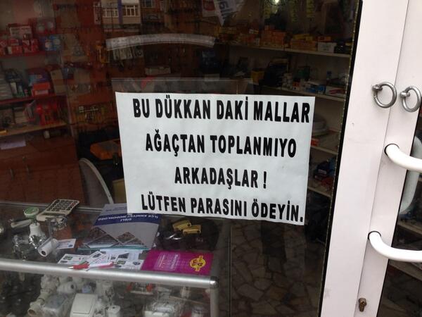 olgunk's tweet photo. Bir esnafin isyani... http://t.co/Hu2t3Bgyx9