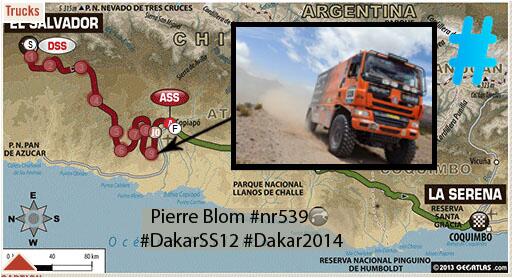 Pierre Blom #nr539 reaches
WP9 #DakarSS12
#Dakar2014