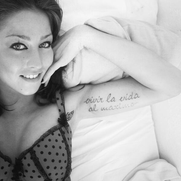 Playboy's tweet photo. Breakfast in bed RT @ModelRosanne: #FriskyFriday @Playboy @hughhefner http://t.co/Oyky9Awmz9