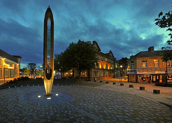 One of our designs &amp; installations - The Shuttle - a commemorative Cor-ten™ steel monument in #Nelson #Lancashire.