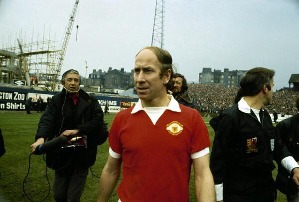 Bobby Charlton  después de su último partido para el United, 1973. #FutbolHistorico