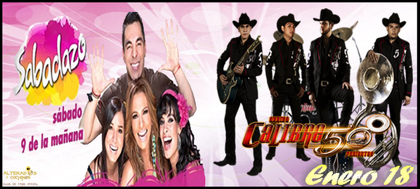 ClubAyC_C50's tweet photo. Mañana @calibre50eden @armandocalibre @ErickCalibre50 @Calibre50Alex en @sabadazoOficial ¡¡No te lo pierdas!! RT http://t.co/2p6w0rMzg0