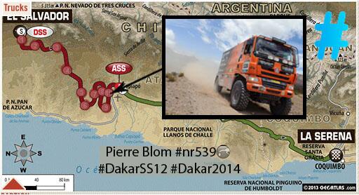 Pierre Blom #nr539 reaches
WP10 #DakarSS12
#Dakar2014