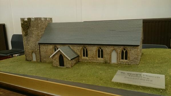 clydach's tweet photo. Superb model of St.Ciwg's. Church Llangiwg #pontardawe http://t.co/fFRvBcPyQS