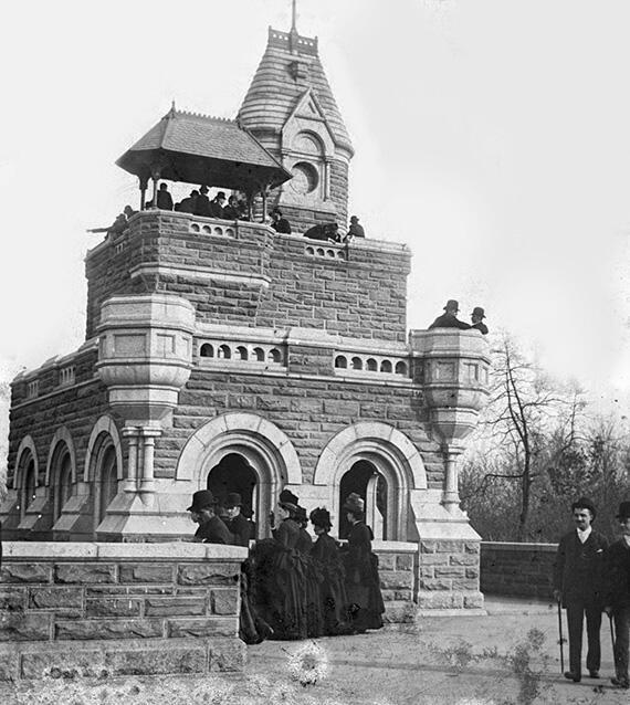 Picture of Belvedere Castle in Central Park, New York in 1870 