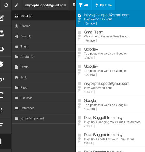 InkyPhishFence's tweet photo. Inky tip: Pin open the folder list to see all your email account folders at once. http://t.co/a5vgffQq3l