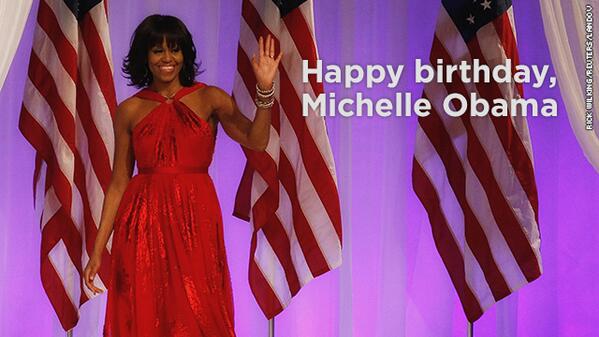 CNN's tweet image. Happy birthday, Michelle Obama! Take a look at how @FLOTUS uses her style to move a nation:  cnn.it/1dtBzkT