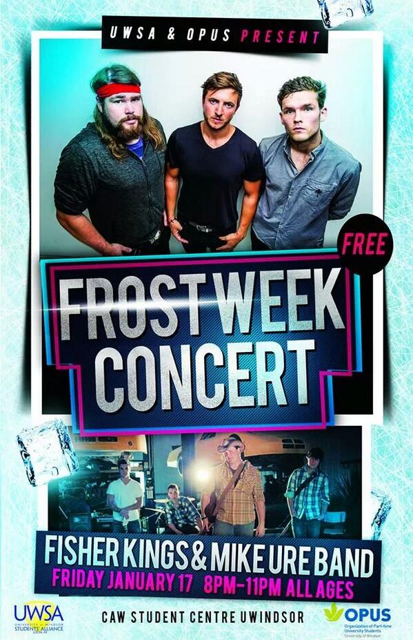 Tonight we play at the U of Windsor's Frost Week! Free show open to everyone of all ages