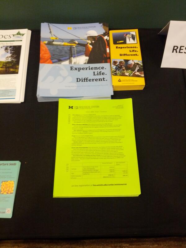 JasonTallant1's tweet photo. @UMBS Recruiting students and mini course participants at #tsnconf http://t.co/RDGFdx50Qs