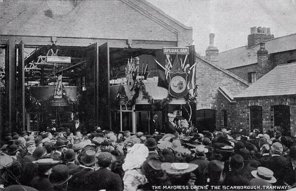 PostcardsofS's tweet image. 1904 #Scarborough trams opening ceremony