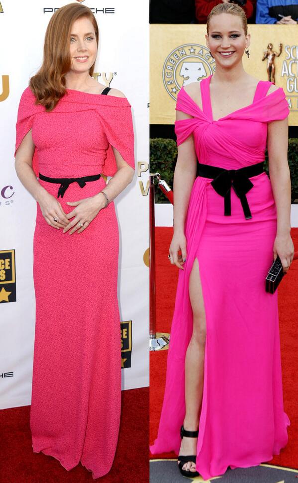 enews's tweet image. #AmericanHustle fashion faceoff: eonli.ne/1cC4VKr. Whose look is better: Amy Adams or Jennifer Lawrence?