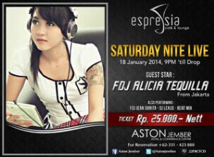 Tonite !! Saturday, January 18th 2014 at Espressia, Aston Jember w/ guest star @aliciasyarah  <a href="/XM_XplodDJsRec/">X-M | XPLOD DJs REC</a>