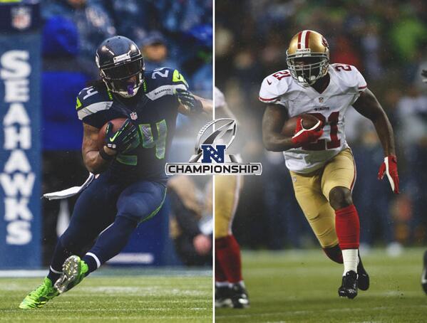 Seahawks's tweet photo. TOP SECRET #NFCChampionship Gameplan for both teams: Stop this guy. http://t.co/I8PSAiiKec http://t.co/k2FF1FSJHU