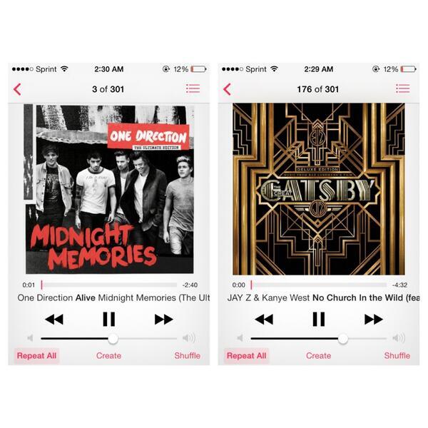 BlackFanGirls's tweet photo. When you put your music on shuffle. http://t.co/I1yo8mkNzv