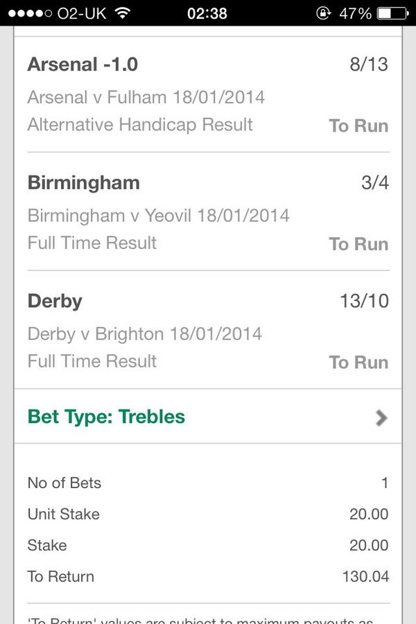 TGSBets's tweet photo. A hopefully straightforward treble for tomorrow. http://t.co/ejsB1aidr2