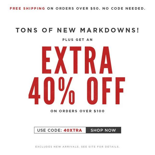 Karmaloop's tweet image. Take an EXTRA 40% OFF of sale items &amp;amp; get FREE SHIPPING. Use code 40XTRA and save - kloop.ly/1gXrJZg