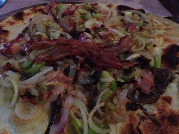 German pizza (flammkuchen), not far from Maduzi