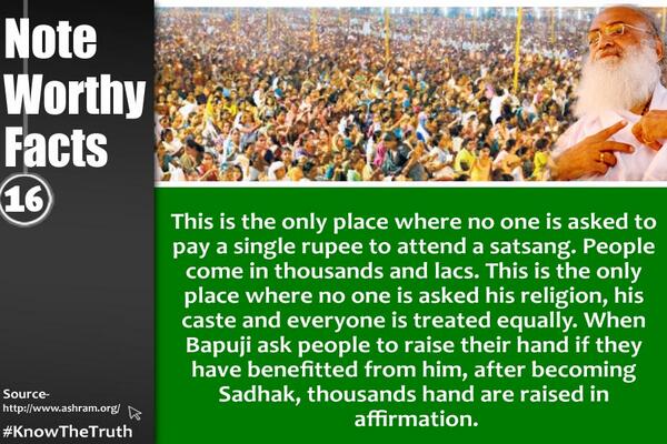DivyaHariOm's tweet photo. #MereSapnoKaBharat of Asaram Bapuji! Billions of ppl got d path of TRUE LIFE without paying anything! http://t.co/pYnebAdNYN