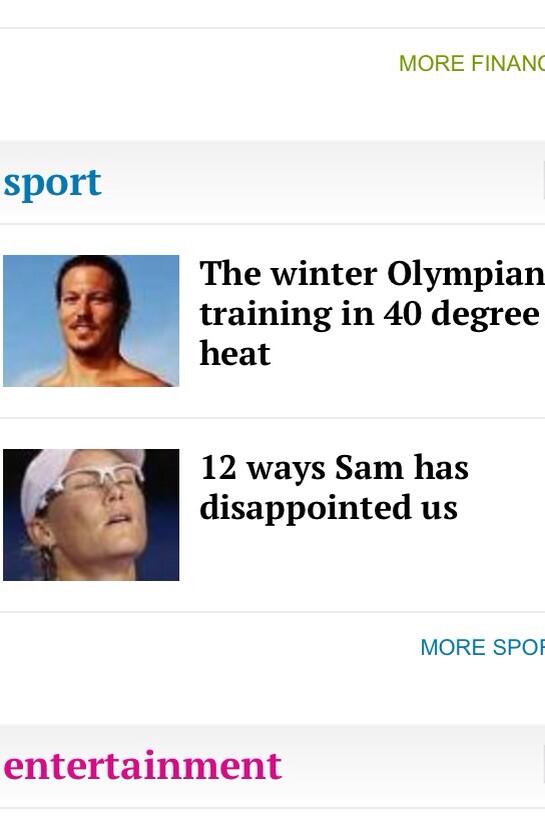 MissPoss's tweet photo. We're meant to celebrating women in sport NOT defaming them! @womenshealthaus #supportwomeninsport #samrocks http://t.co/UytOH3G3aU