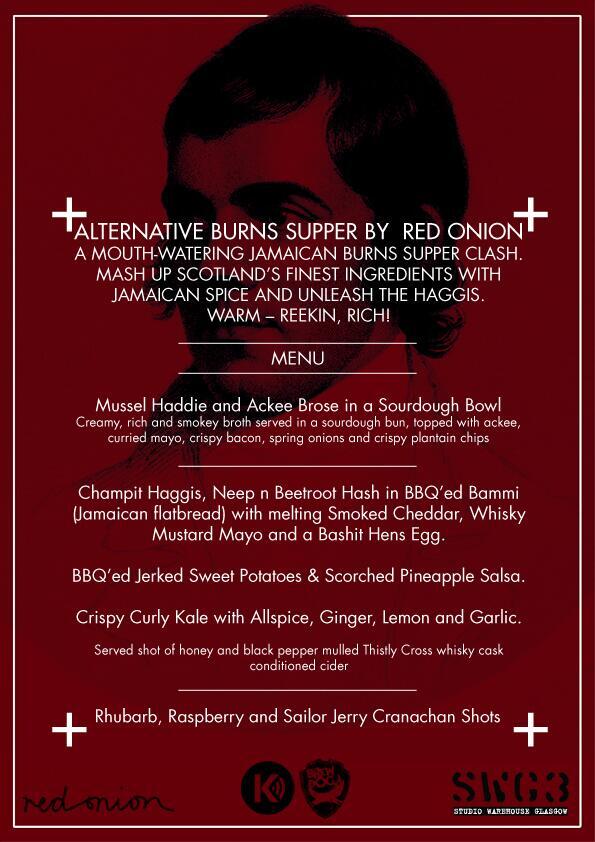 Last remaining tables left at the #AlternativeBurnsSupper by @KILTR <a href="/RedOnionGlasgow/">Red Onion Glasgow</a> check it out: