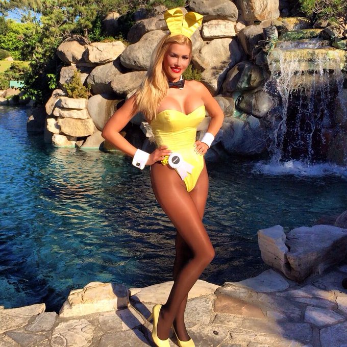 At the #PlayboyMansion being a #little #bunny! Except at 5'9," I'm not that little! #PlayboyTurns60 #playboyplaymate