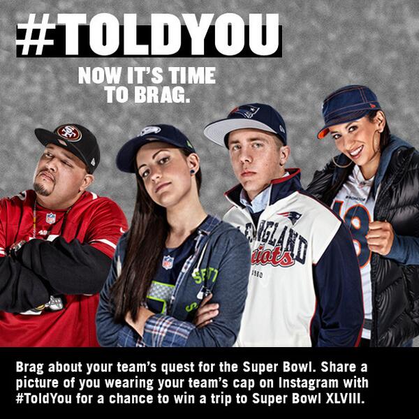 NewEraCap's tweet photo. Only four teams remain, but there’s still time to score a trip to Super Bowl XLVIII. http://t.co/iGFAzNQ488
