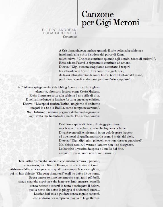 GigiMeroniGM's tweet photo. Un invito a leggerne il testo ...
#GigiMeroni , canzone interpretata dal cantautore comasco #LucaGhielmetti .. http://t.co/FBcZhFhDpW