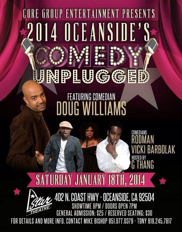 CoreGroupEnt1's tweet photo. Tonight!! In Oceanside with @MrDougWilliams @2Gthang @RodManComedy @trailervic http://t.co/Ah2vIlzLnS http://t.co/4kK22CbWLH