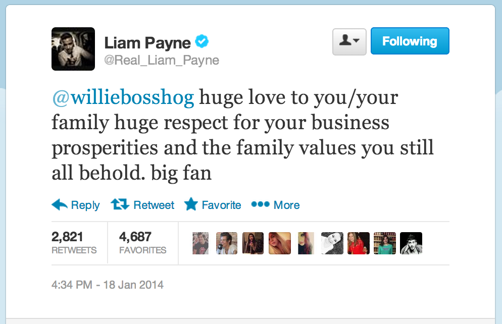 Very confused and disappointed by this @Real_Liam_Payne tweet. 