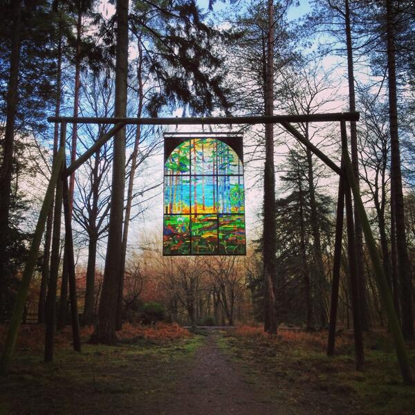 RiverGwy's tweet image. A stained glass window out of its usual context in the Forest of Dean #forestofdean