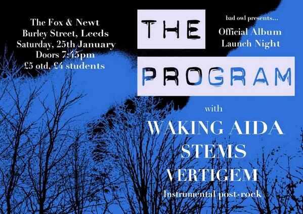 Bad Owl (@badowlpresents) on Twitter photo <a href="/ShoegazeCo/">TShoegazeCollective</a> Former Pale Saints <a href="/TheProgramband1/">The Program</a> play album launch night in Leeds on 25th Jan facebook.com/events/1438213… <a href="/ShoegazeCo/">TShoegazeCollective</a> Former Pale Saints <a href="/TheProgramband1/">The Program</a> play album launch night in Leeds on 25th Jan facebook.com/events/1438213…