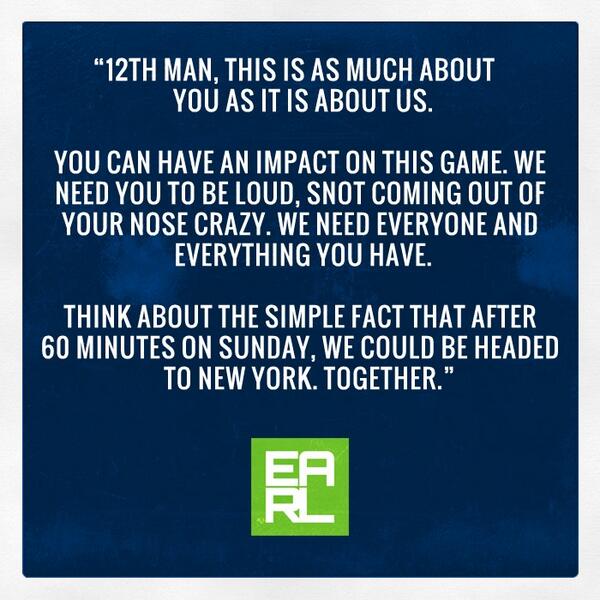 Earl_Thomas's tweet image. A message for our 12s, we need YOU tomorrow! #12thMan