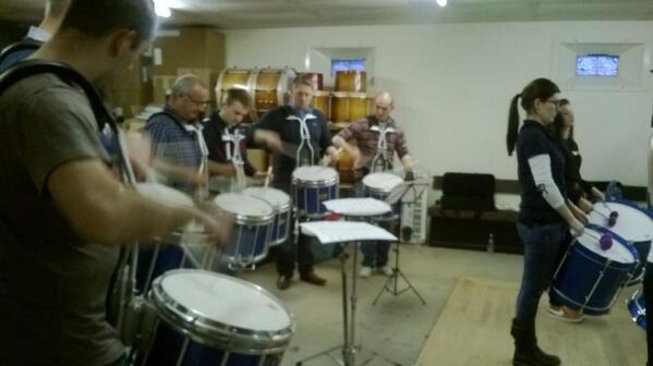 shottspipeband's tweet photo. The drum corps in action at practice today. http://t.co/uL0lxnfWr0