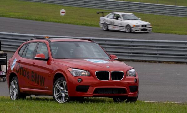 OttosBMWGenius's tweet photo. Our #X1 as a pace car waiting at #njmp #lightningraceway with our sponsored #e36 #M3 #racecar flying past. @BMWUSA http://t.co/wUmjCE2Gtg