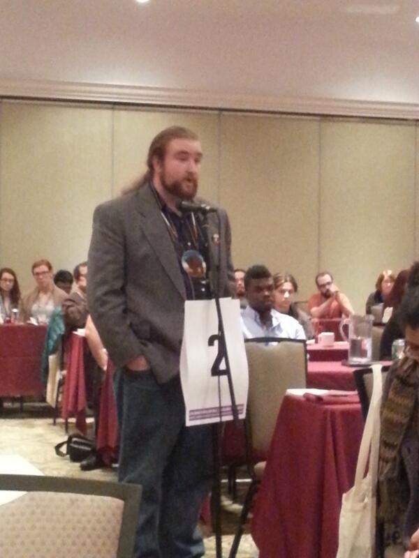 knteller's tweet photo. First time delegate @MitchCaseSSM at the Mic during members panel #fcee14 http://t.co/PMjApky8bE
