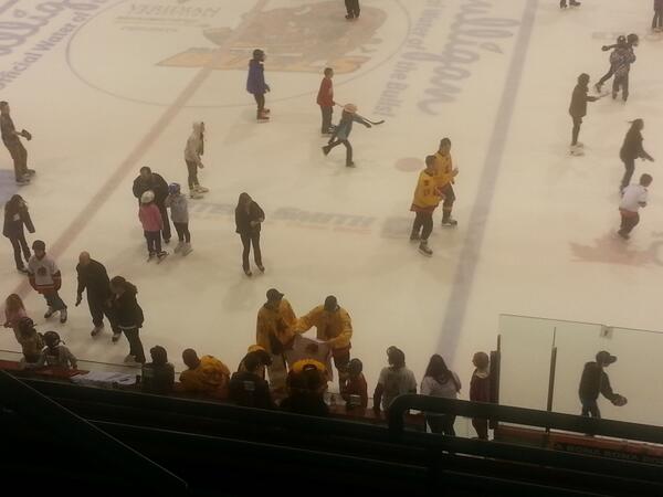 OHLBulls's tweet photo. Fan's having some fun with the Bulls after a hard fought battle. #BullsPostGame http://t.co/M1MR0poZIh