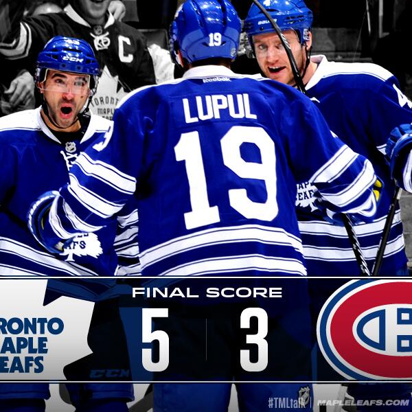 MapleLeafs's tweet photo. What a game! LEAFS WIN!!!!!!!!!!!!!!!! #TMLtalk http://t.co/harOZjzX4s