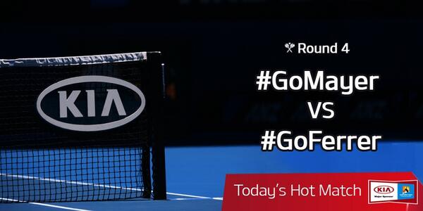 Kia_Worldwide's tweet photo. Never too early to warm-up the court with cheers! #GoMayer or #GoFerrer - take your pick and tweet to #KiaTagMatch http://t.co/taFo5bg8rD