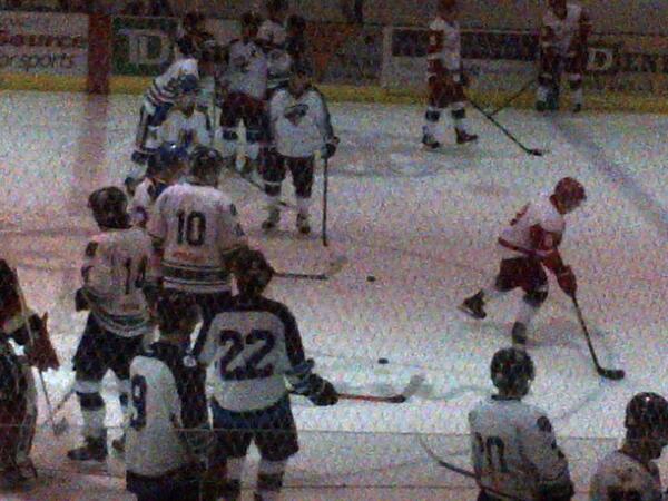 NERedWings's tweet image. PreGame at the #CJHL All Star Game...nice to see the 7 teams in the West playing nice together...#TeamWest #JustADay