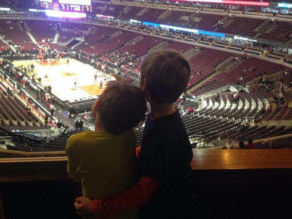 Bco111's tweet photo. Boys first Bulls game!!! Spoiled by the BMO Harris Club http://t.co/Lk86lu2G3r