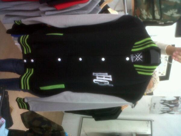 On stock varsity jacket by HLCS. :)