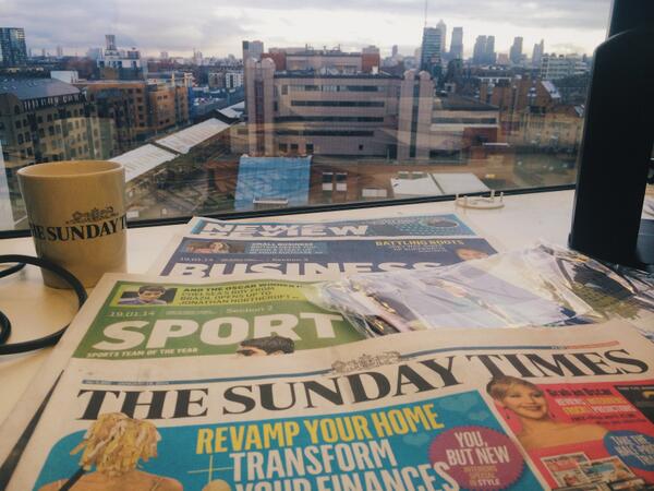 timespolitics's tweet image. It's the print edition, a coffee and a view for us. How are you reading? Send us a picture! #meandmyST