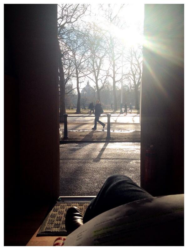 Learning lines looking at St James' Park. Mornin'.
