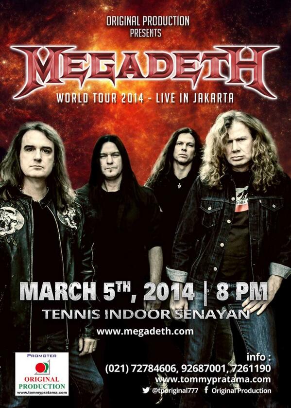 fun_te's tweet photo. Cc: @wem_p MEGADETH "World Tour 2014" Jakarta, Tix, [IDR] VIP: 850k Fest; 650k, Trbn; 55k http://t.co/mCfhAMRJPG