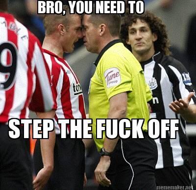 RefereeMemes's tweet photo. BRO, YOU NEED TO THINK TWICE ABOUT WHAT YOU'RE SAYING BRO #DONOTTESTMEBRO  @mufc_blog http://t.co/aU30CooYyM