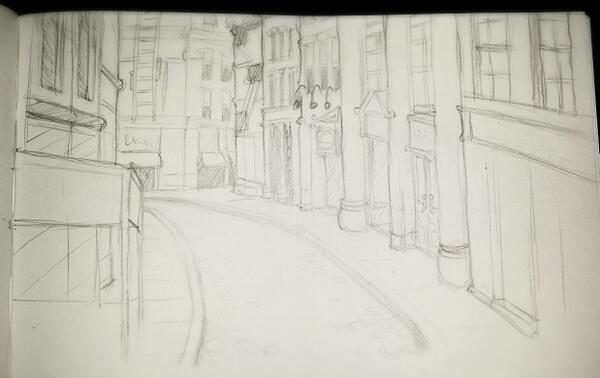 meganimation's tweet image. Practicing.... #sketch #perspectice #NYC #doodle #art
